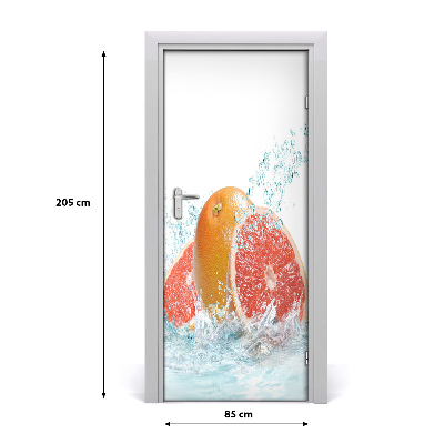 Self-adhesive door sticker Grapefruit