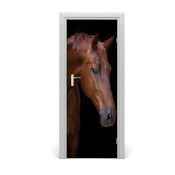 Self-adhesive door sticker Portrait of a horse