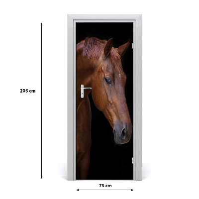 Self-adhesive door sticker Portrait of a horse