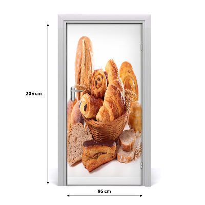 Self-adhesive door sticker Bread in a basket