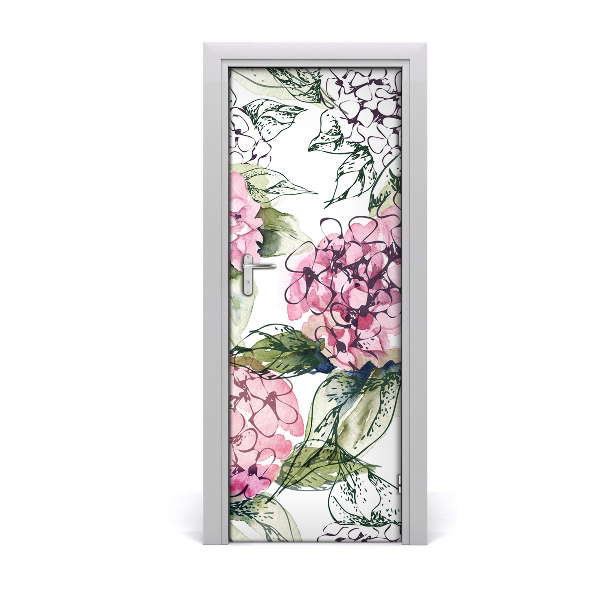 Self-adhesive door veneer Hydrangea