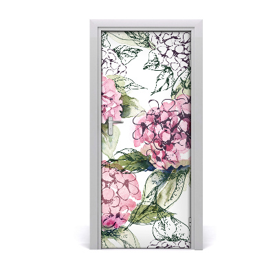 Self-adhesive door veneer Hydrangea