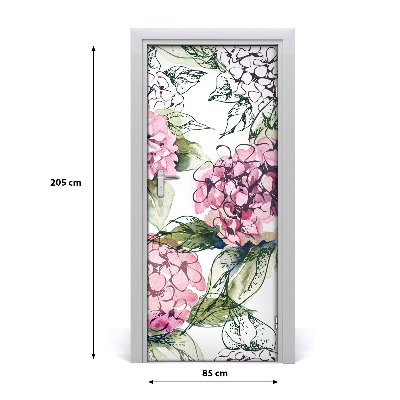 Self-adhesive door veneer Hydrangea