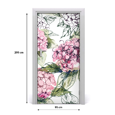 Self-adhesive door veneer Hydrangea