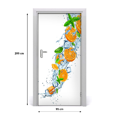 Self-adhesive door sticker Oranges