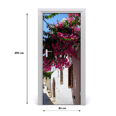 Self-adhesive door wallpaper Rhodes greece