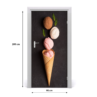 Self-adhesive door sticker Ice cream in a wafer