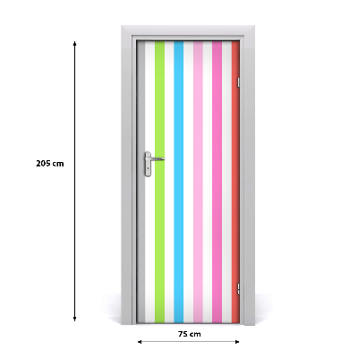 Self-adhesive door sticker Colored stripes