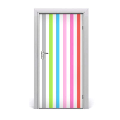 Self-adhesive door sticker Colored stripes