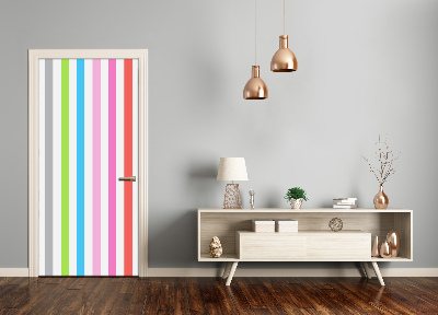 Self-adhesive door sticker Colored stripes