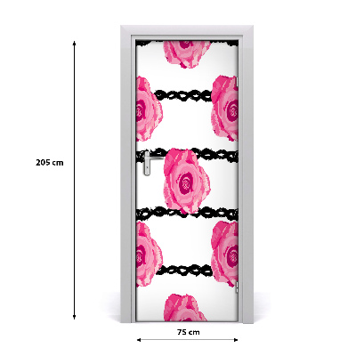 Self-adhesive door wallpaper Roses