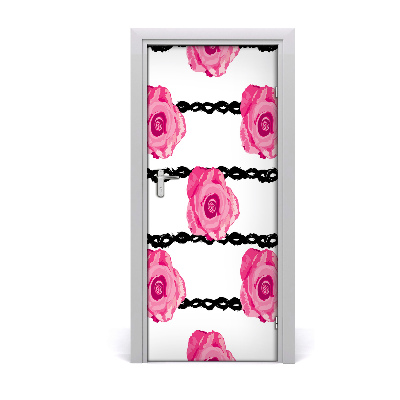 Self-adhesive door wallpaper Roses