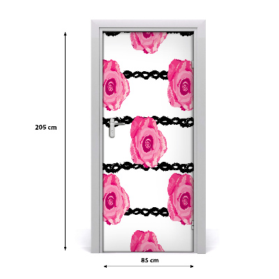 Self-adhesive door wallpaper Roses