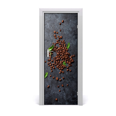 Self-adhesive door sticker Coffee beans