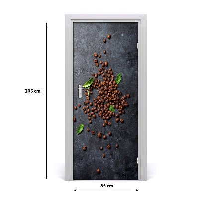 Self-adhesive door sticker Coffee beans