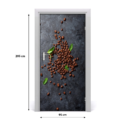 Self-adhesive door sticker Coffee beans