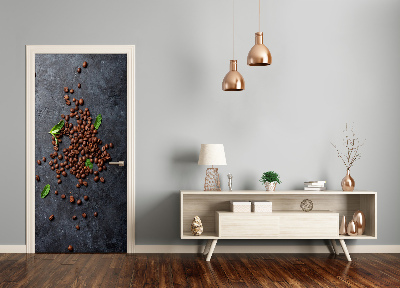 Self-adhesive door sticker Coffee beans