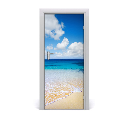 Self-adhesive door sticker Tropical beach