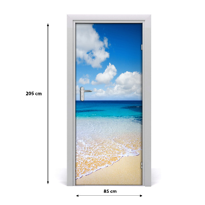 Self-adhesive door sticker Tropical beach