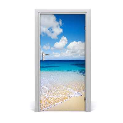 Self-adhesive door sticker Tropical beach