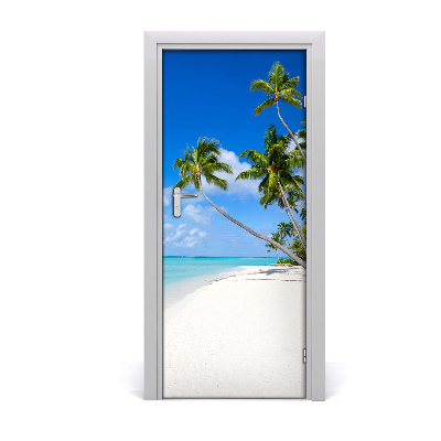 Self-adhesive door sticker Tropical beach