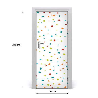 Self-adhesive door sticker Colorful dots