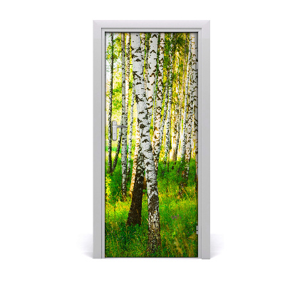 Self-adhesive door sticker Birch forest