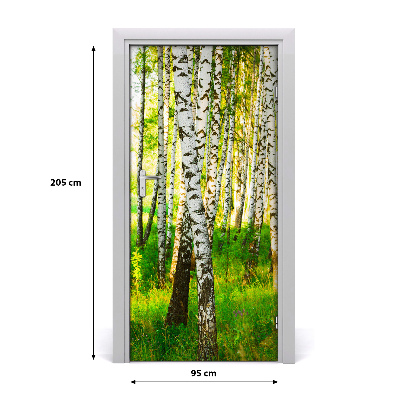 Self-adhesive door sticker Birch forest