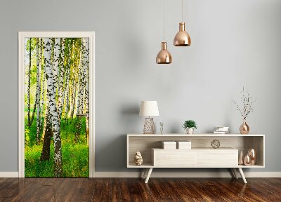 Self-adhesive door sticker Birch forest