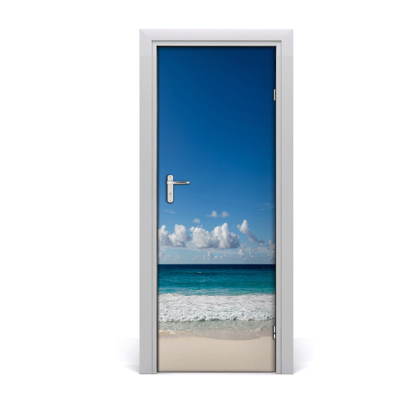 Self-adhesive door sticker Tropical beach