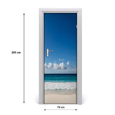 Self-adhesive door sticker Tropical beach