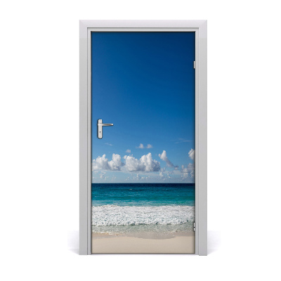 Self-adhesive door sticker Tropical beach