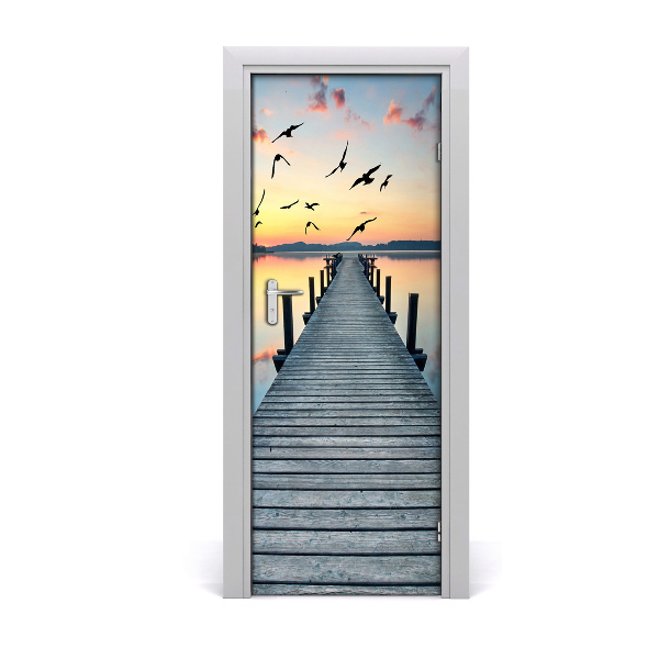 Self-adhesive door sticker Wooden pier