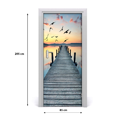 Self-adhesive door sticker Wooden pier