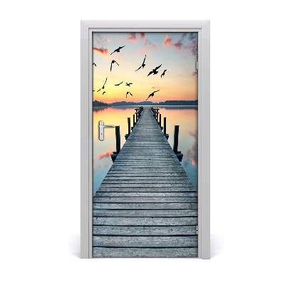 Self-adhesive door sticker Wooden pier