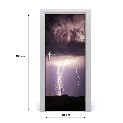 Self-adhesive door sticker Thunderstorm