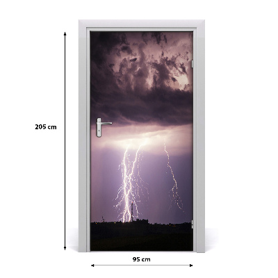 Self-adhesive door sticker Thunderstorm