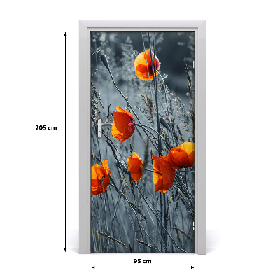 Door adhesive Field poppies