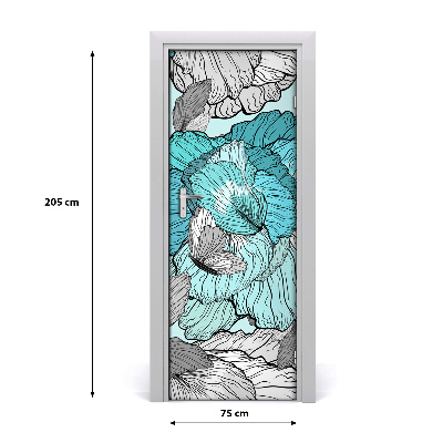 Self-adhesive door veneer Floral pattern