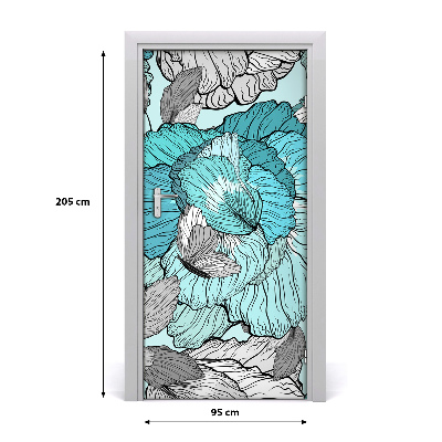 Self-adhesive door veneer Floral pattern