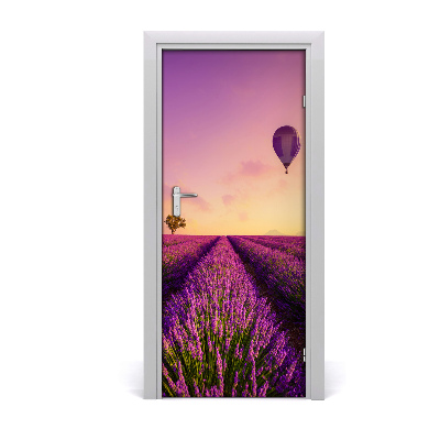 Self-adhesive door wallpaper Lavender field