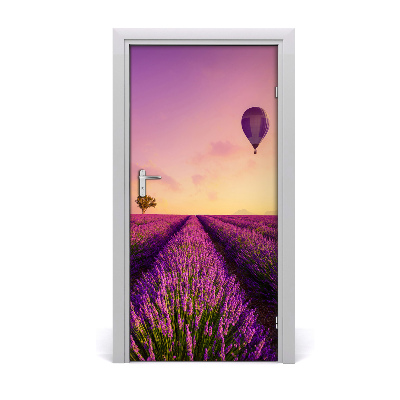 Self-adhesive door wallpaper Lavender field