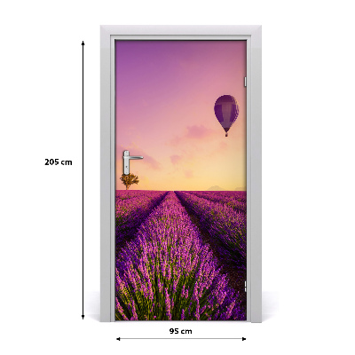 Self-adhesive door wallpaper Lavender field