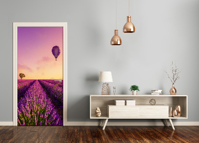 Self-adhesive door wallpaper Lavender field