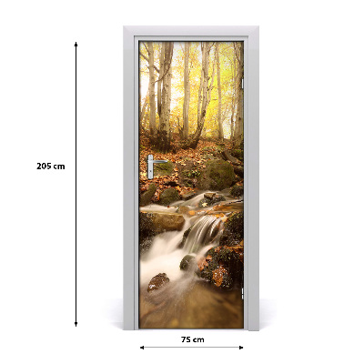 Self-adhesive door wallpaper Gold autumn