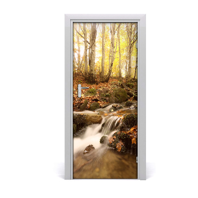 Self-adhesive door wallpaper Gold autumn