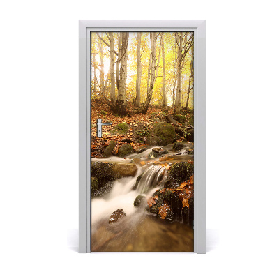 Self-adhesive door wallpaper Gold autumn