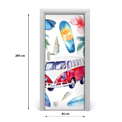 Self-adhesive door sticker Surfer set