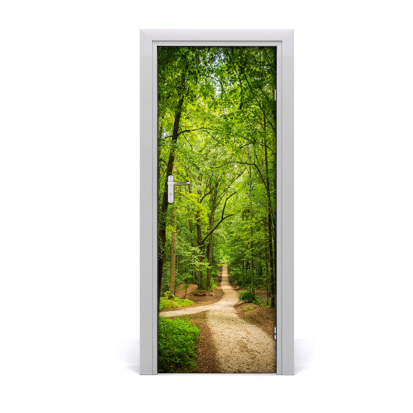 Self-adhesive door sticker Path in the forest