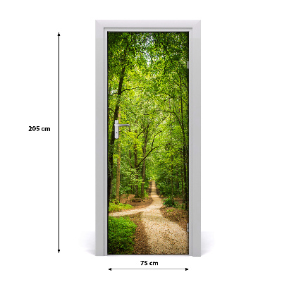 Self-adhesive door sticker Path in the forest